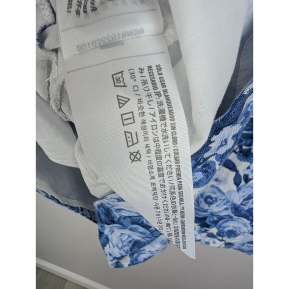 Abercrombie Mini Linen Dress White Blue Floral Size Small - Picture 7 of 9